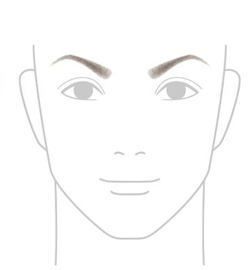 細めの「へ」の字の眉